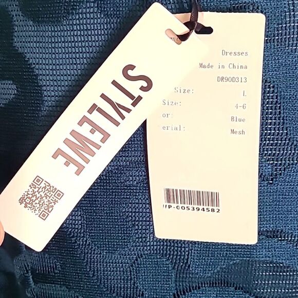 Stylewe Teal Midi-Dress with  Sweetheart Bust, Sheer Mesh Overlay, Sz Large, NWT - Picture 11 of 13